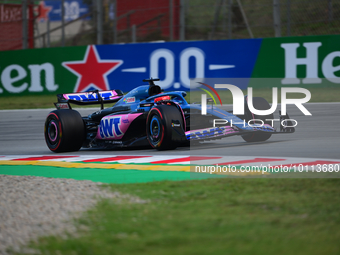 Esteban Ocon of Alpine F1 Team drive his single-seater during free practice of Spanish GP, 7th round of FIA Formula 1 World Championship in...