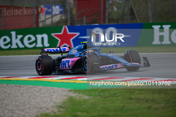 Pierre Gasly of Alpine F1 Team drive his single-seater during free practice of Spanish GP, 7th round of FIA Formula 1 World Championship in...