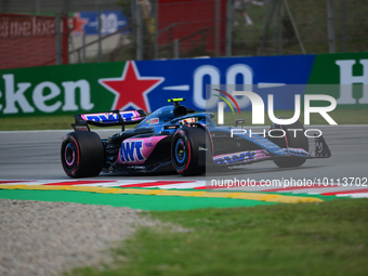 Pierre Gasly of Alpine F1 Team drive his single-seater during free practice of Spanish GP, 7th round of FIA Formula 1 World Championship in...