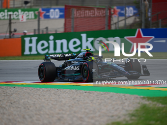 Lewis Hamilton of Mercedes-AMG Petronas F1 Team drive his single-seater during free practice of Spanish GP, 7th round of FIA Formula 1 World...