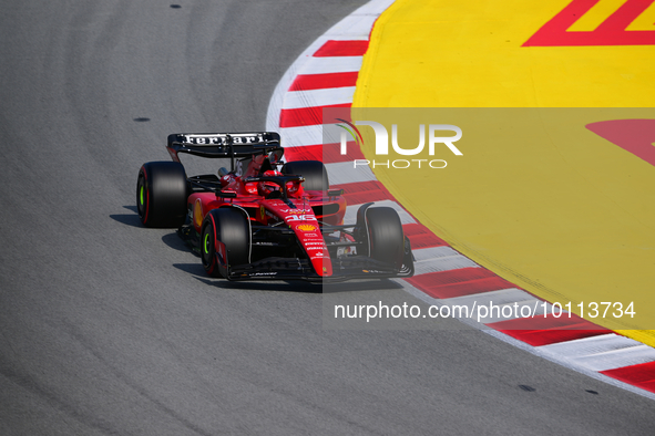 Charles Leclerc of Scuderia Mission Winnow Ferrari drive his single-seater during free practice of Spanish GP, 7th round of FIA Formula 1 Wo...