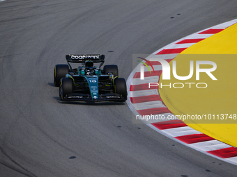 Lance Stroll of Aston Martin Cognizant F1 Team drive his single-seater during free practice of Spanish GP, 7th round of FIA Formula 1 World...