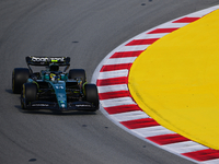 Fernando Alonso of Aston Martin Cognizant F1 Team drive his single-seater during free practice of Spanish GP, 7th round of FIA Formula 1 Wor...