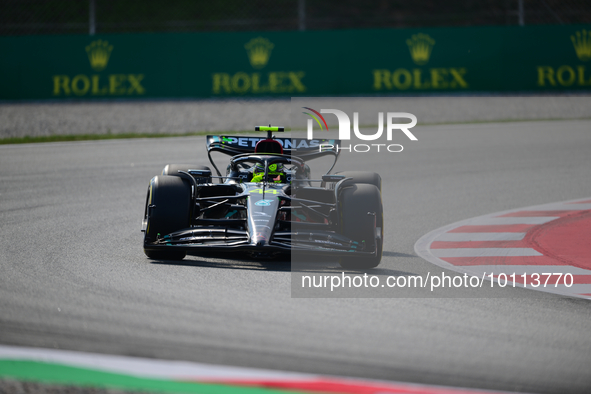 Lewis Hamilton of Mercedes-AMG Petronas F1 Team drive his single-seater during free practice of Spanish GP, 7th round of FIA Formula 1 World...