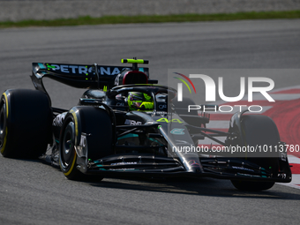 Lewis Hamilton of Mercedes-AMG Petronas F1 Team drive his single-seater during free practice of Spanish GP, 7th round of FIA Formula 1 World...