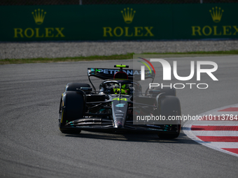 Lewis Hamilton of Mercedes-AMG Petronas F1 Team drive his single-seater during free practice of Spanish GP, 7th round of FIA Formula 1 World...