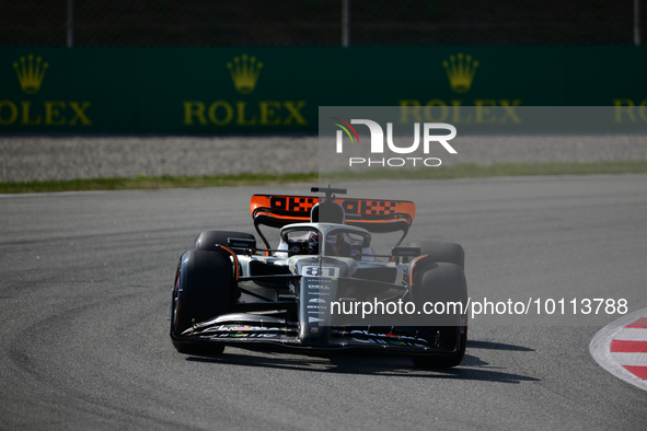 Oscar Piastri of McLaren F1 Team drive his single-seater during free practice of Spanish GP, 7th round of FIA Formula 1 World Championship i...