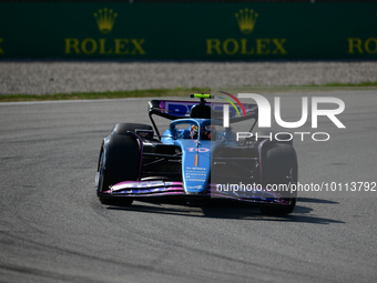 Pierre Gasly of Alpine F1 Team drive his single-seater during free practice of Spanish GP, 7th round of FIA Formula 1 World Championship in...