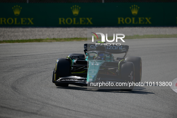 Fernando Alonso of Aston Martin Cognizant F1 Team drive his single-seater during free practice of Spanish GP, 7th round of FIA Formula 1 Wor...