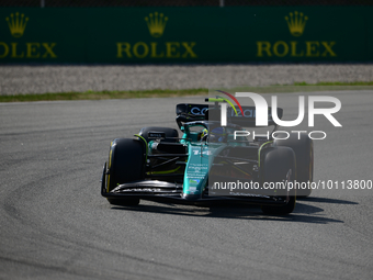 Fernando Alonso of Aston Martin Cognizant F1 Team drive his single-seater during free practice of Spanish GP, 7th round of FIA Formula 1 Wor...