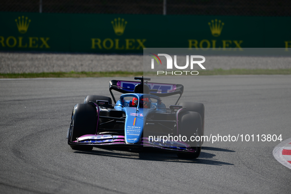 Esteban Ocon of Alpine F1 Team drive his single-seater during free practice of Spanish GP, 7th round of FIA Formula 1 World Championship in...