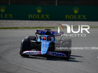 Esteban Ocon of Alpine F1 Team drive his single-seater during free practice of Spanish GP, 7th round of FIA Formula 1 World Championship in...