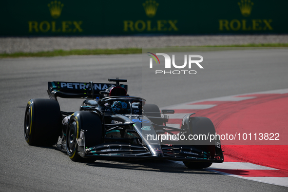 George Russel of Mercedes-AMG Petronas drive his single-seater during free practice of Spanish GP, 7th round of FIA Formula 1 World Champion...