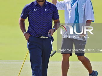 HIdeki Matsuyama of Sendai, Japan walks on the 18th green during the first round of the The Memorial Tournament presented by Workday at Muir...