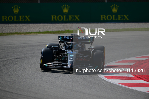 George Russel of Mercedes-AMG Petronas drive his single-seater during free practice of Spanish GP, 7th round of FIA Formula 1 World Champion...