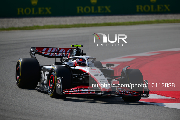 Niko Hulkenberg of Haas F1 Team drive his single-seater during free practice of Spanish GP, 7th round of FIA Formula 1 World Championship in...