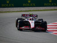 Niko Hulkenberg of Haas F1 Team drive his single-seater during free practice of Spanish GP, 7th round of FIA Formula 1 World Championship in...