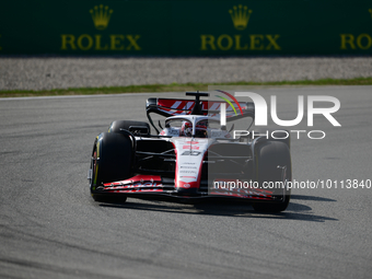 Kevin Magnussen of Haas F1 Team drive his single-seater during free practice of Spanish GP, 7th round of FIA Formula 1 World Championship in...