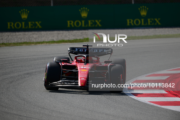 Charles Leclerc of Scuderia Mission Winnow Ferrari drive his single-seater during free practice of Spanish GP, 7th round of FIA Formula 1 Wo...