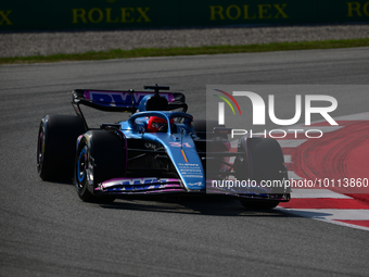 Esteban Ocon of Alpine F1 Team drive his single-seater during free practice of Spanish GP, 7th round of FIA Formula 1 World Championship in...