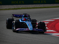 Esteban Ocon of Alpine F1 Team drive his single-seater during free practice of Spanish GP, 7th round of FIA Formula 1 World Championship in...