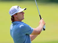 Sam Burns of Shreveport, Louisiana hits on the 5th fairway during The Memorial Tournament presented by Workday at Muirfield Village Golf Clu...