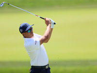 Rickie Fowler of Murrieta California hits on the 5th fairway during The Memorial Tournament presented by Workday at Muirfield Village Golf C...