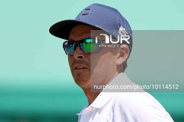 Rickie Fowler of Murrieta, California follows his shot from the 6th tee during The Memorial Tournament presented by Workday at Muirfield Vil...