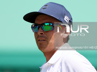 Rickie Fowler of Murrieta, California follows his shot from the 6th tee during The Memorial Tournament presented by Workday at Muirfield Vil...