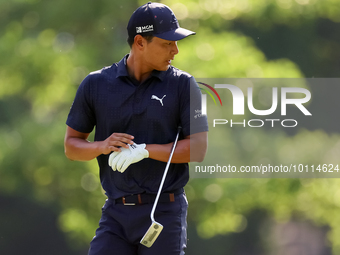 Justin Suh of San Jose, California walks to the 18th green after hitting from the fairway the  second round during  The Memorial Tournament...