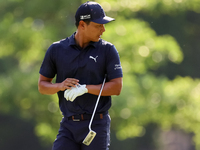 Justin Suh of San Jose, California walks to the 18th green after hitting from the fairway the  second round during  The Memorial Tournament...