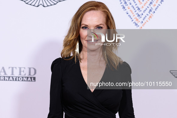 American actress Marg Helgenberger arrives at the 30th Annual Race To Erase MS Gala held at the Fairmont Century Plaza on June 2, 2023 in Ce...