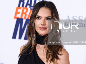 Brazilian model Alessandra Ambrosio arrives at the 30th Annual Race To Erase MS Gala held at the Fairmont Century Plaza on June 2, 2023 in C...