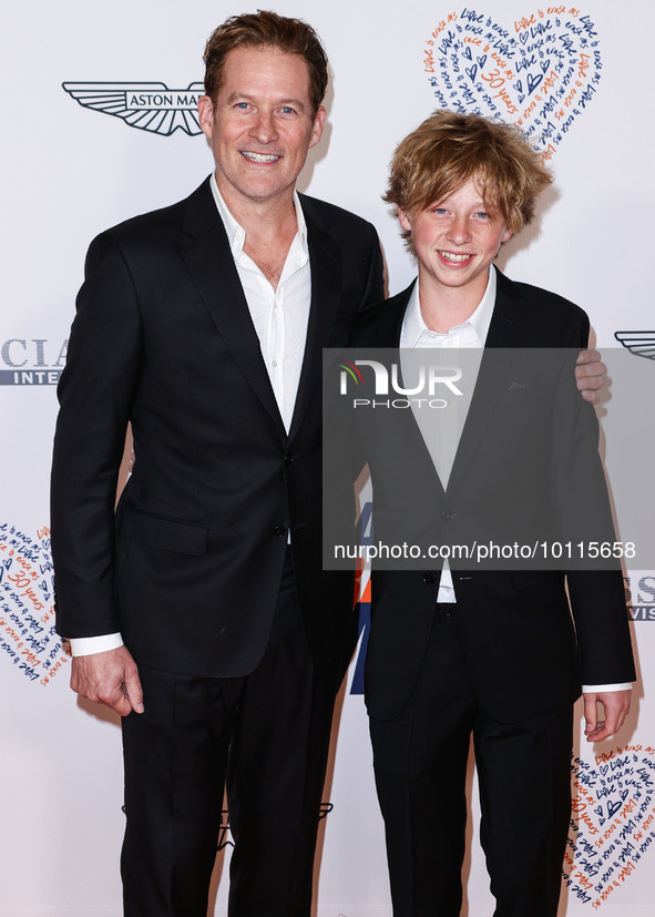 James Tupper and son Atlas Heche Tupper arrive at the 30th Annual Race To Erase MS Gala held at the Fairmont Century Plaza on June 2, 2023 i...