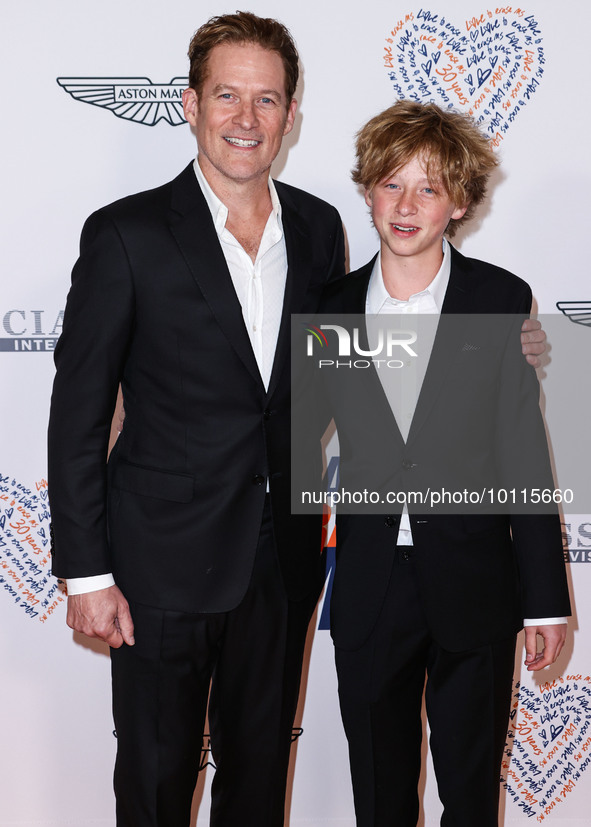 James Tupper and son Atlas Heche Tupper arrive at the 30th Annual Race To Erase MS Gala held at the Fairmont Century Plaza on June 2, 2023 i...