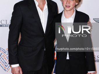 James Tupper and son Atlas Heche Tupper arrive at the 30th Annual Race To Erase MS Gala held at the Fairmont Century Plaza on June 2, 2023 i...