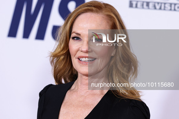 American actress Marg Helgenberger arrives at the 30th Annual Race To Erase MS Gala held at the Fairmont Century Plaza on June 2, 2023 in Ce...