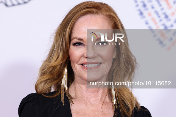 American actress Marg Helgenberger arrives at the 30th Annual Race To Erase MS Gala held at the Fairmont Century Plaza on June 2, 2023 in Ce...