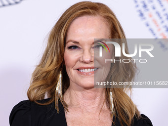 American actress Marg Helgenberger arrives at the 30th Annual Race To Erase MS Gala held at the Fairmont Century Plaza on June 2, 2023 in Ce...