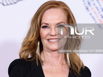 American actress Marg Helgenberger arrives at the 30th Annual Race To Erase MS Gala held at the Fairmont Century Plaza on June 2, 2023 in Ce...