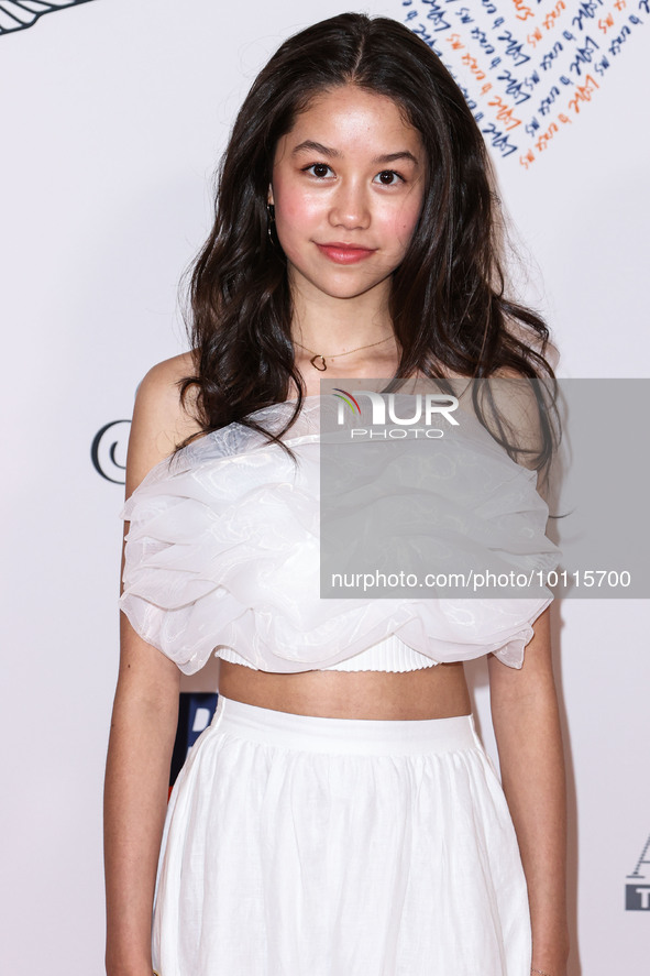 American actress and singer-songwriter Trinity Jo-Li Bliss arrives at the 30th Annual Race To Erase MS Gala held at the Fairmont Century Pla...