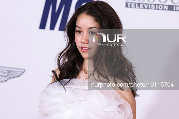 American actress and singer-songwriter Trinity Jo-Li Bliss arrives at the 30th Annual Race To Erase MS Gala held at the Fairmont Century Pla...