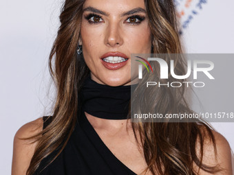 Brazilian model Alessandra Ambrosio arrives at the 30th Annual Race To Erase MS Gala held at the Fairmont Century Plaza on June 2, 2023 in C...