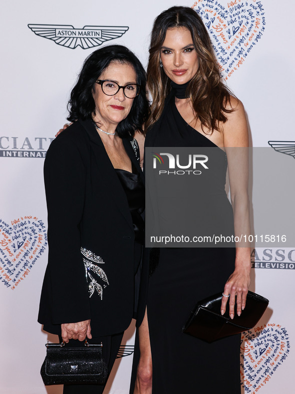 Lucilda Ambrosio and daughter Alessandra Ambrosio arrive at the 30th Annual Race To Erase MS Gala held at the Fairmont Century Plaza on June...