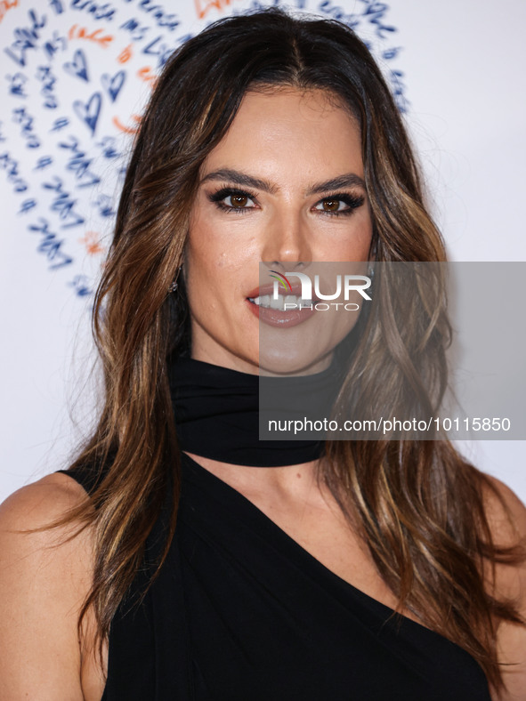 Brazilian model Alessandra Ambrosio arrives at the 30th Annual Race To Erase MS Gala held at the Fairmont Century Plaza on June 2, 2023 in C...