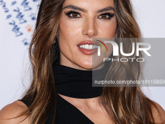 Brazilian model Alessandra Ambrosio arrives at the 30th Annual Race To Erase MS Gala held at the Fairmont Century Plaza on June 2, 2023 in C...