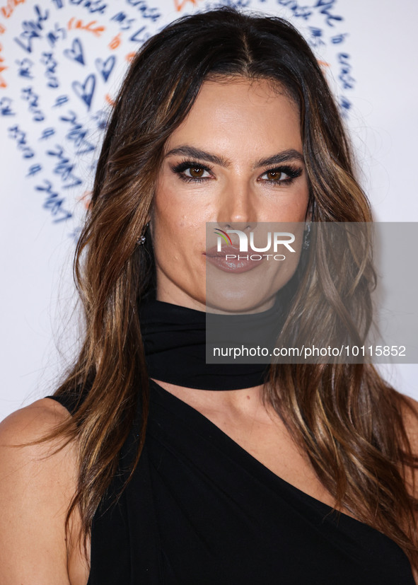 Brazilian model Alessandra Ambrosio arrives at the 30th Annual Race To Erase MS Gala held at the Fairmont Century Plaza on June 2, 2023 in C...