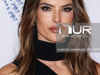 Brazilian model Alessandra Ambrosio arrives at the 30th Annual Race To Erase MS Gala held at the Fairmont Century Plaza on June 2, 2023 in C...