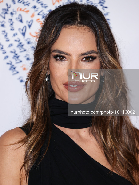 Brazilian model Alessandra Ambrosio arrives at the 30th Annual Race To Erase MS Gala held at the Fairmont Century Plaza on June 2, 2023 in C...