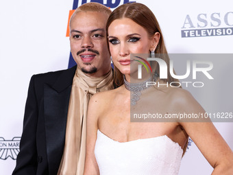 Evan Ross and wife Ashlee Simpson Ross arrive at the 30th Annual Race To Erase MS Gala held at the Fairmont Century Plaza on June 2, 2023 in...